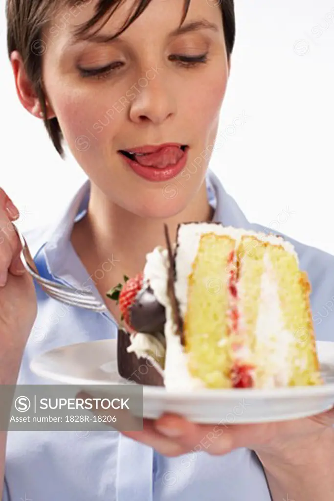 Woman Eating Cake   