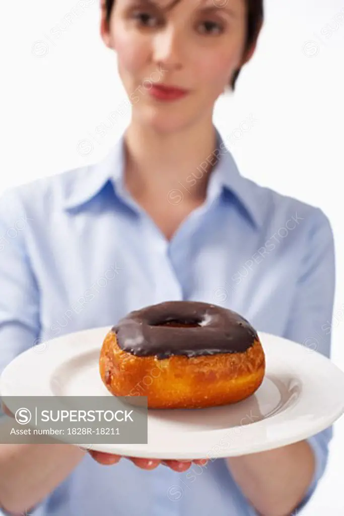 Woman Offering Doughnut   