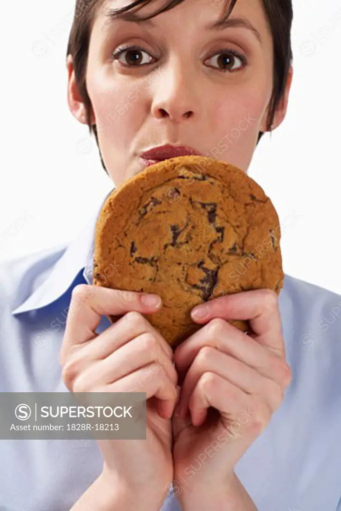 Woman Holding Cookie   