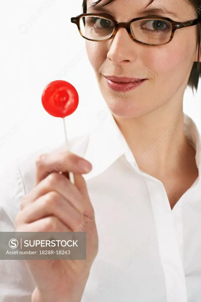 Woman Eating Lollipop   