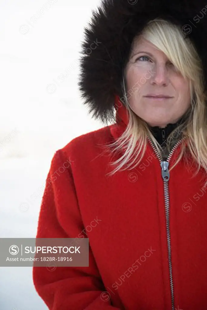 Portrait of Woman in Winter Coat   