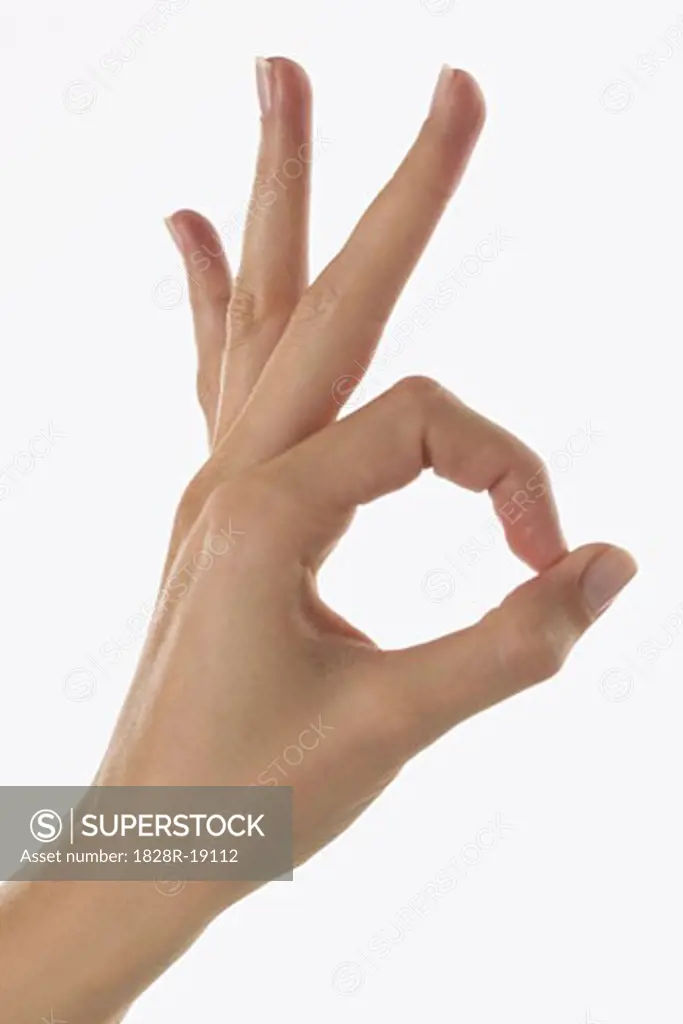 Hand Making OK Sign   