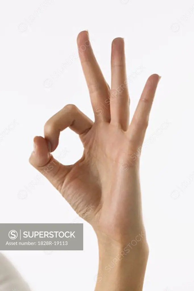 Hand Making OK Sign   