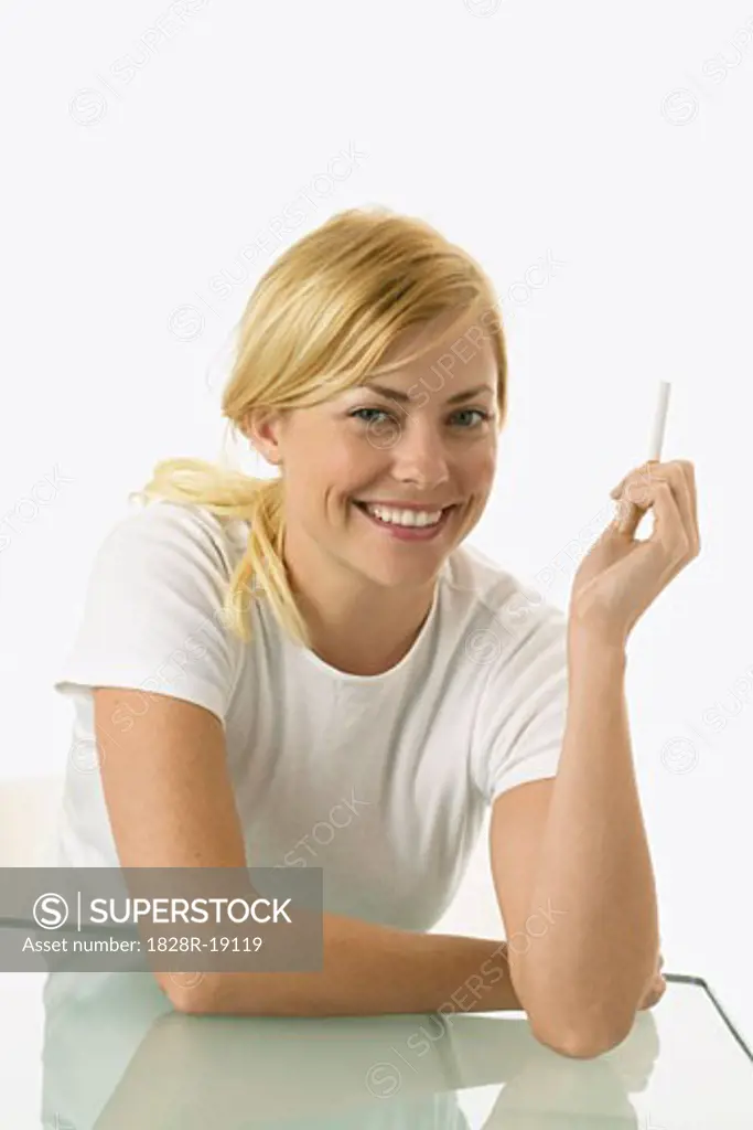 Portrait of Woman Holding Cigarette   