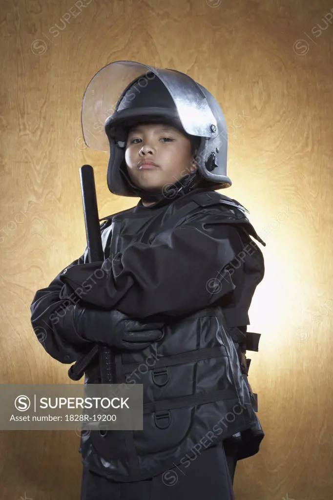 Boy Dressed as Policeman   