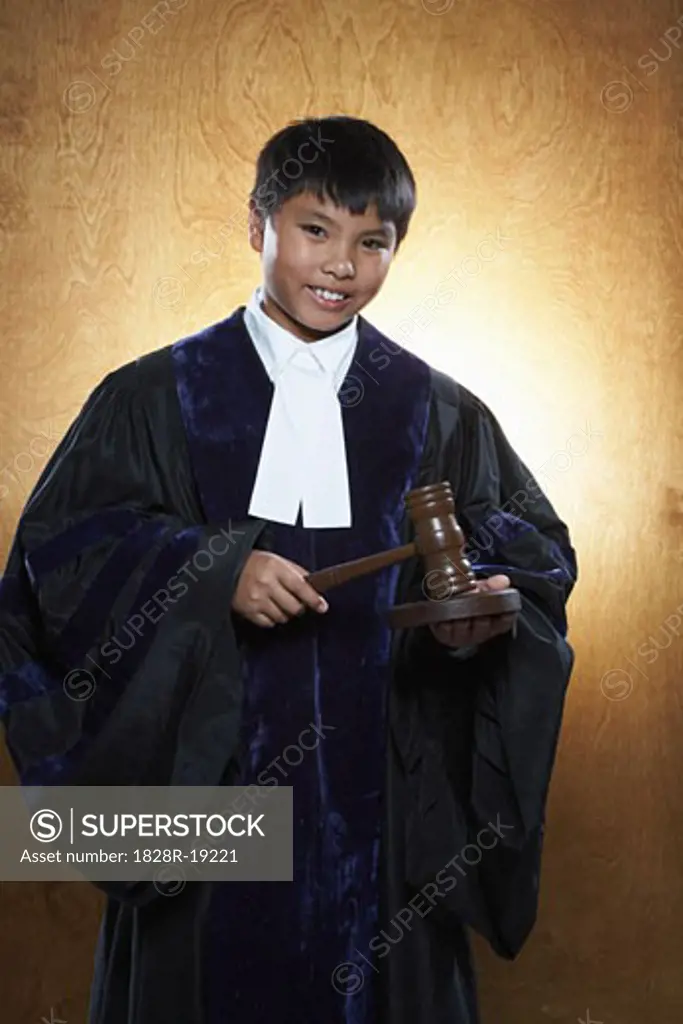 Boy Dressed as Judge   