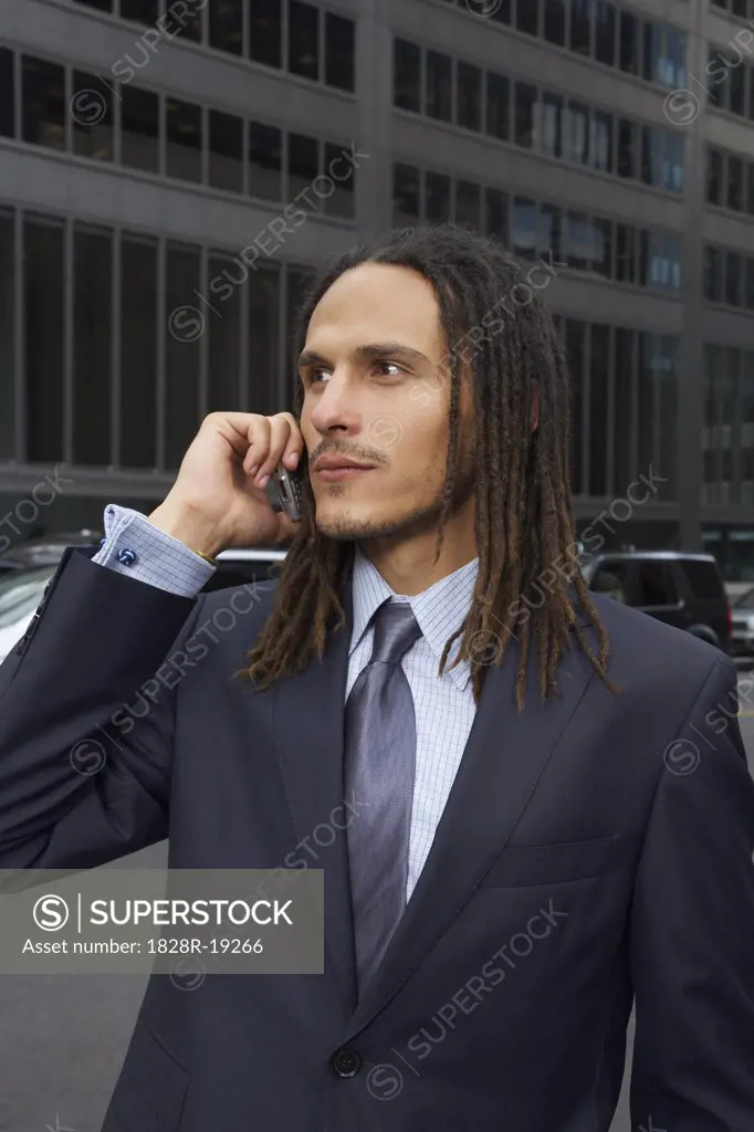Businessman Using Cellular Phone   