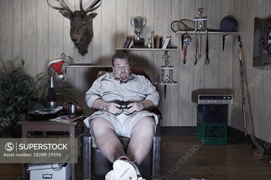 Man Playing Video Games   