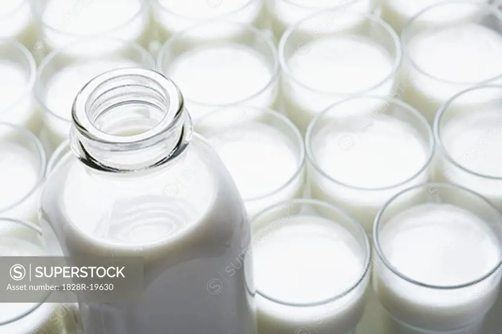 Glasses and Bottle of Milk   