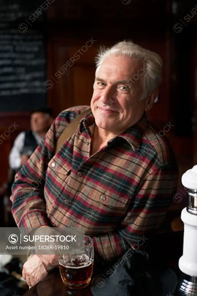 Portrait of Man in Pub   
