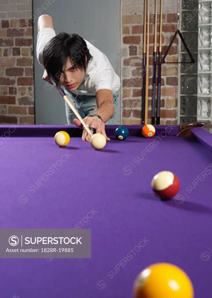 Man Playing Pool   