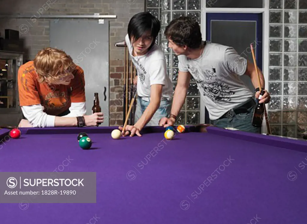 Men Playing Pool   