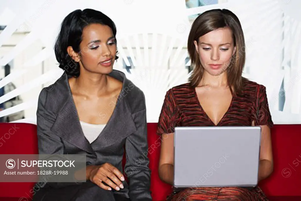 Businesswomen Using Laptop Computer   