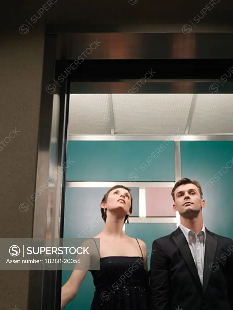 Portrait of Couple in Elevator   