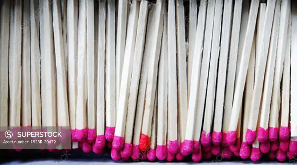 Close-Up of Wooden Matches   
