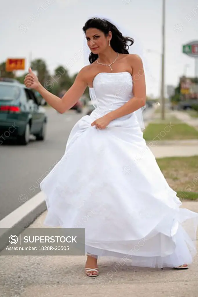 Bride Hitchhiking   