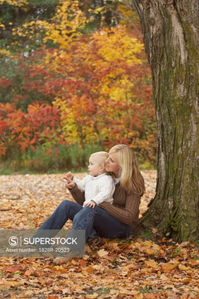 Mother and Son Outdoors   