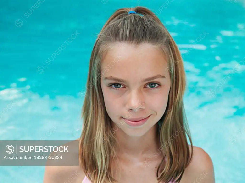 Girl by Swimming Pool   