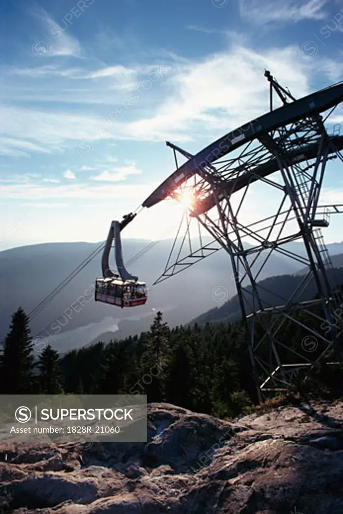 Super Skylift Over Grouse Mountain, British Columbia, Canada   