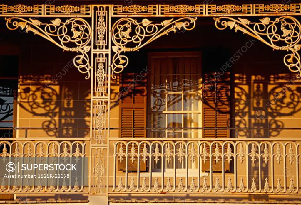 Ornate Porch on Building, Selma, Alabama, USA   