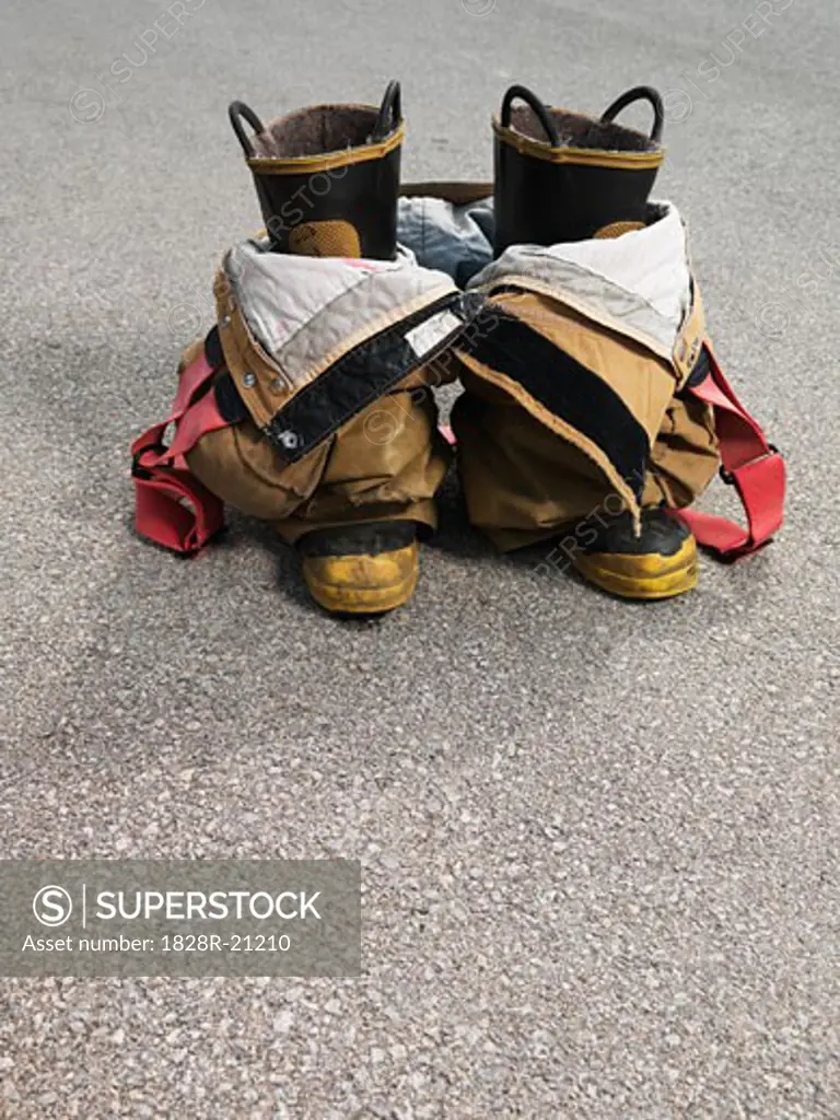 Close-Up of Firefighter's Protective Clothing   