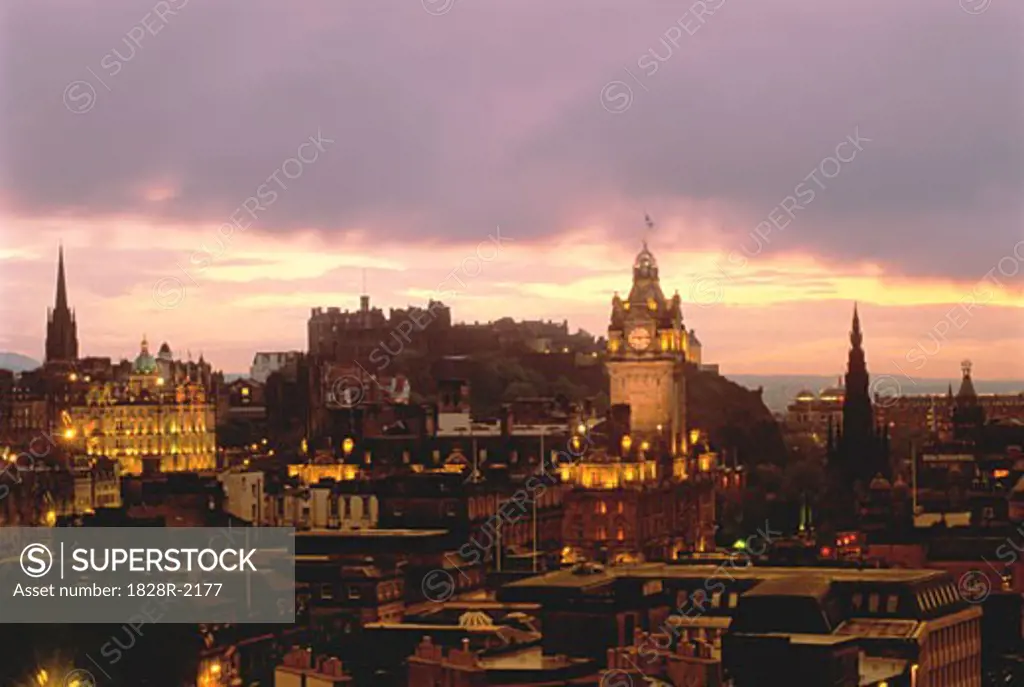 Cityscape at Dusk Edinburgh, Scotland   
