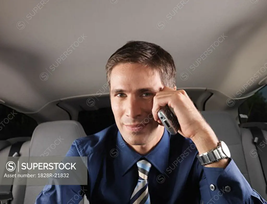 Businessman Using Cellular Telephone   