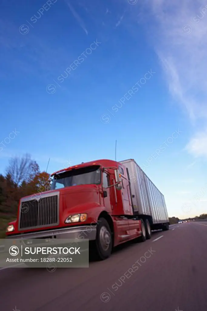 Transport Truck on Highway   