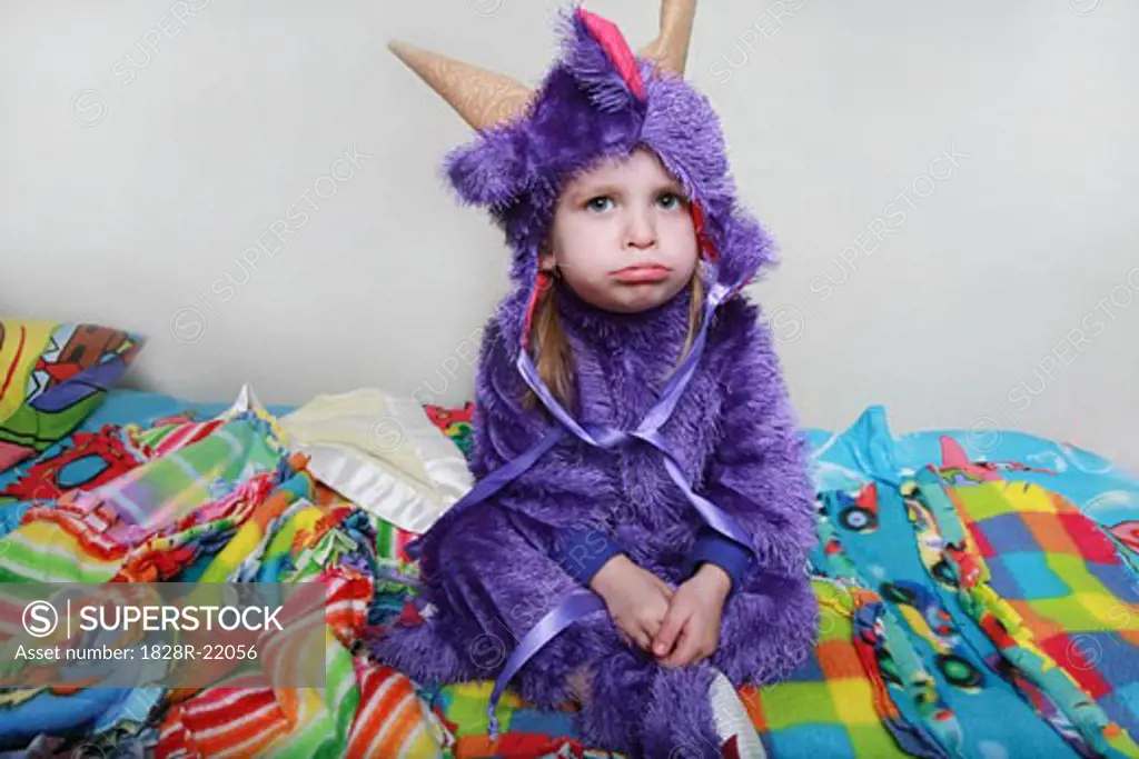 Disappointed Girl in Costume   