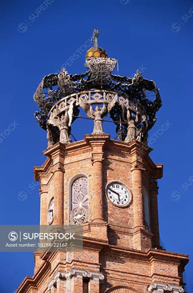 Clock Tower, Iglesia de Nuestra Senora de Guadalupe, Puerto Vallarta, Mexico  