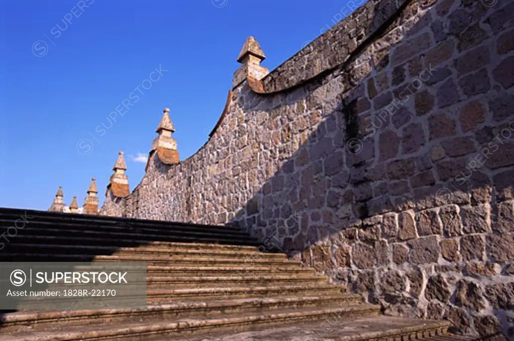 Steps and Wall, Morelia, Michoacan, Mexico  