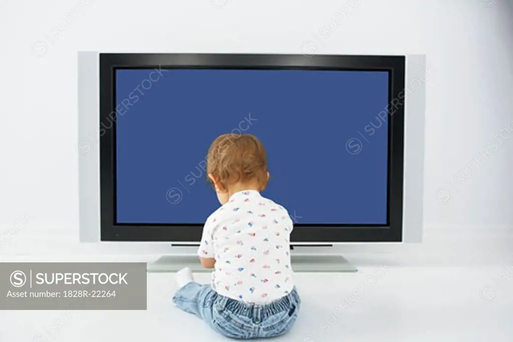 Boy in Front of Television   