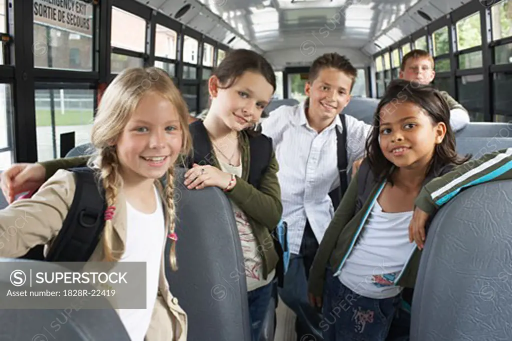 Children on School Bus   