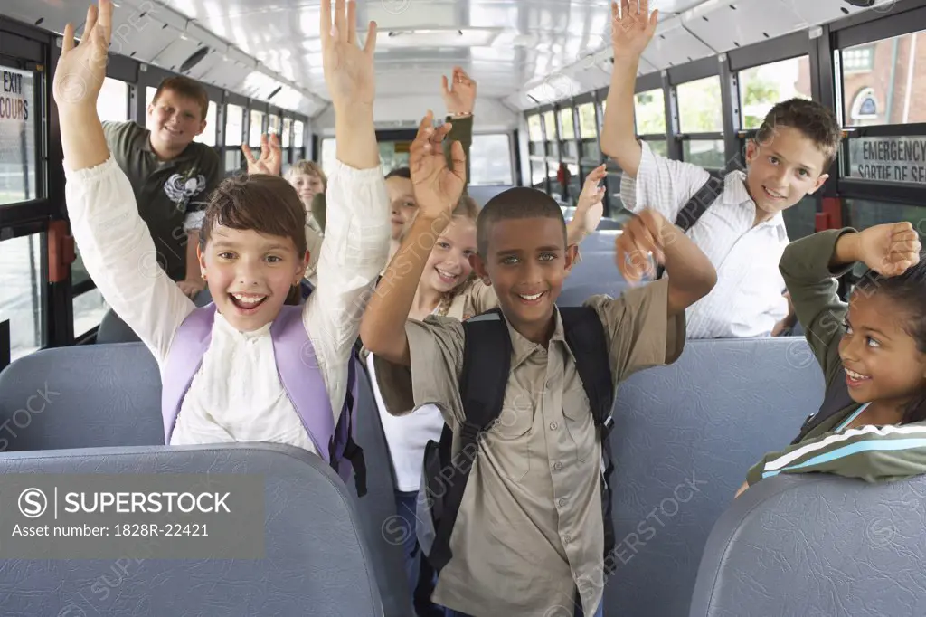 Children in School Bus   