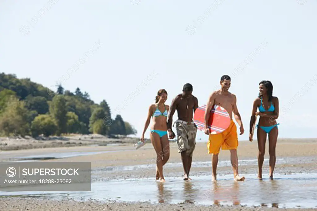 Group of People at Beach   