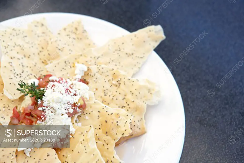 Flatbread with Salsa and Feta Cheese  