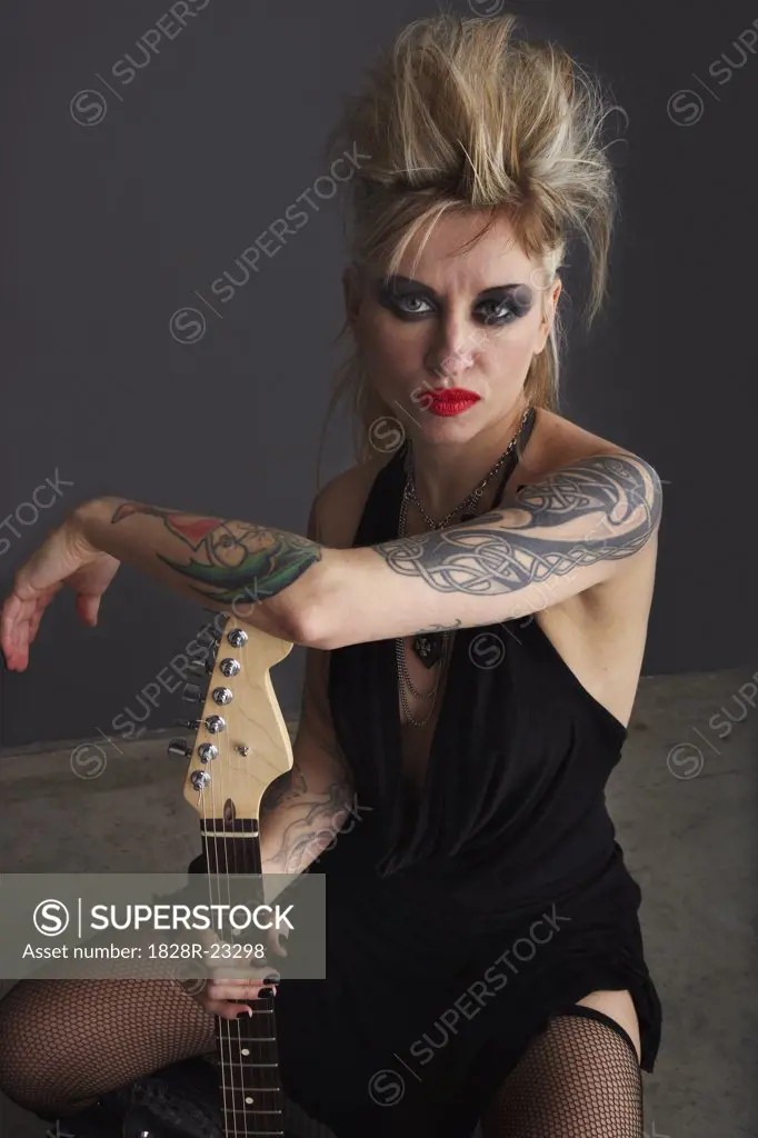 Portrait of Woman with Guitar   