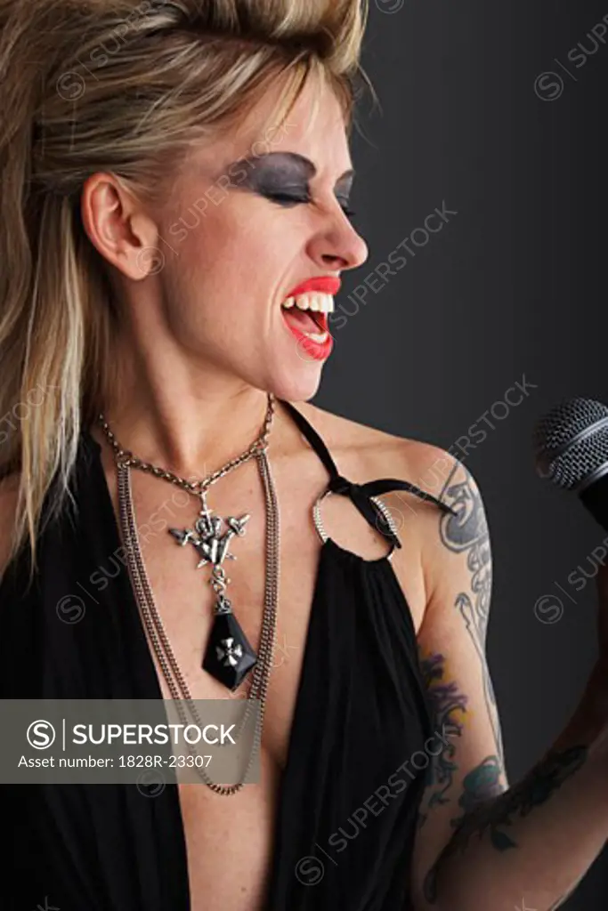 Woman with Microphone   