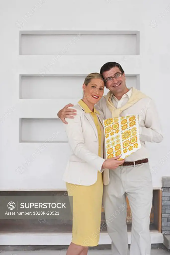 Portrait of Couple with Wallpaper Sample   