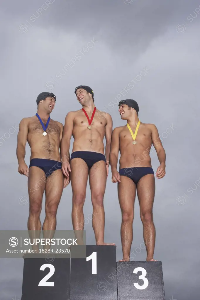 Swimmers on Podium   