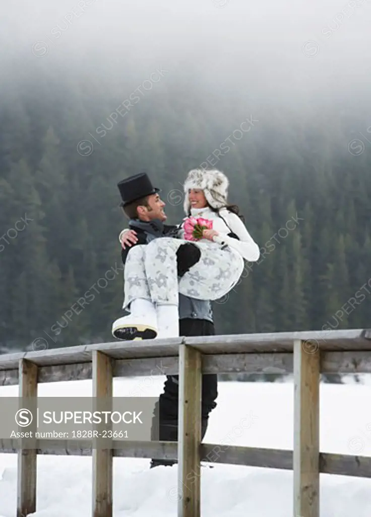 Couple Outdoors, Meadow Park, Whistler, British Columbia, Canada   