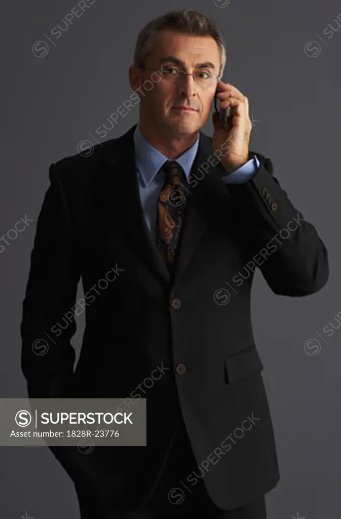 Portrait of Businessman using Cellular Phone   