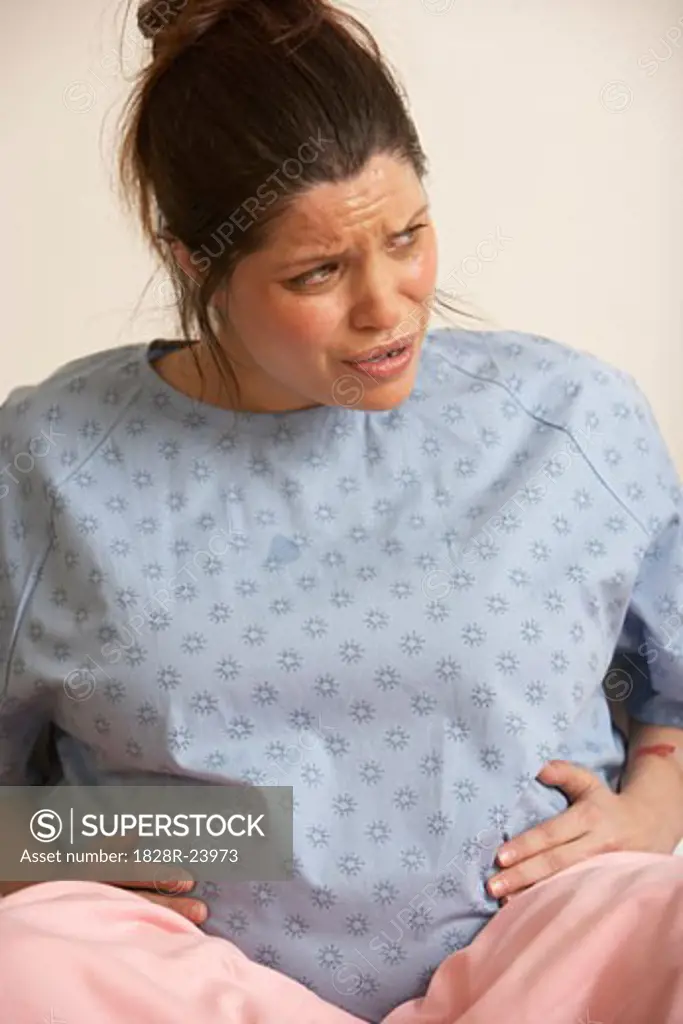 Pregnant Woman Having Contractions   