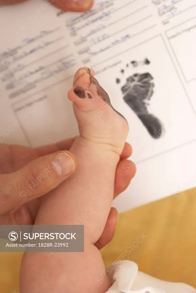 Taking Baby's Footprints   