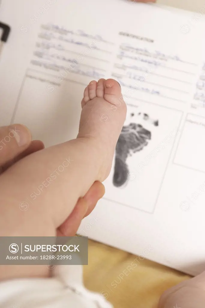 Taking Baby's Footprints   