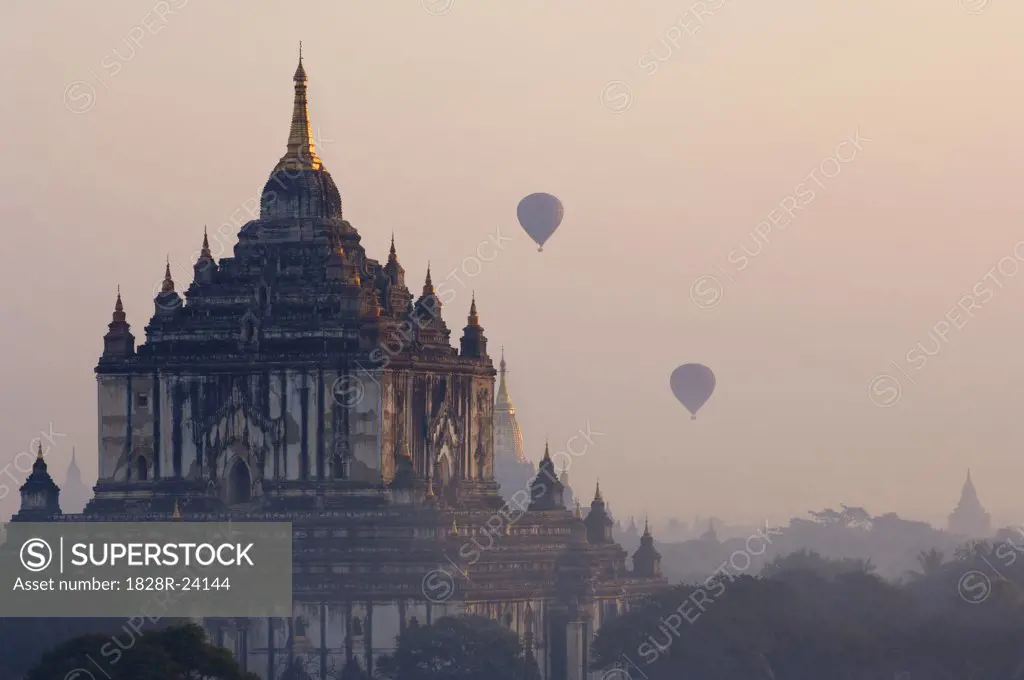 Hot Air Balloons Over Bagan, Myanmar   