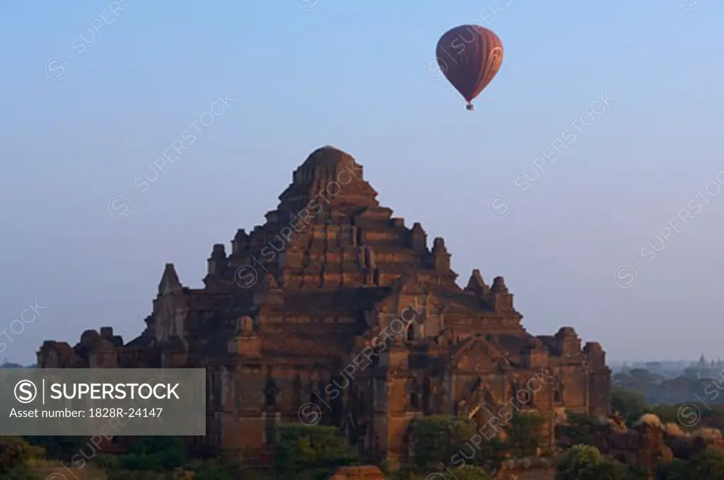 Hot Air Balloon Over Bagan, Myanmar   