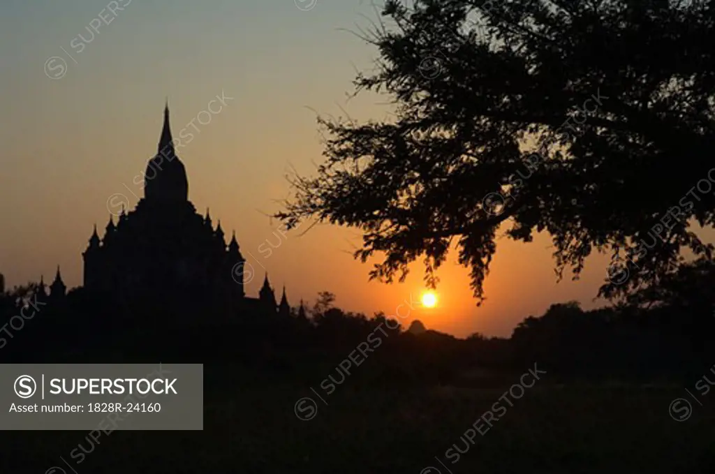 Silhouette of Sulamani, Bagan, Myanmar   