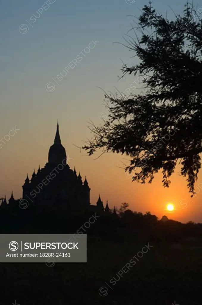 Silhouette of Sulamani, Bagan, Myanmar   