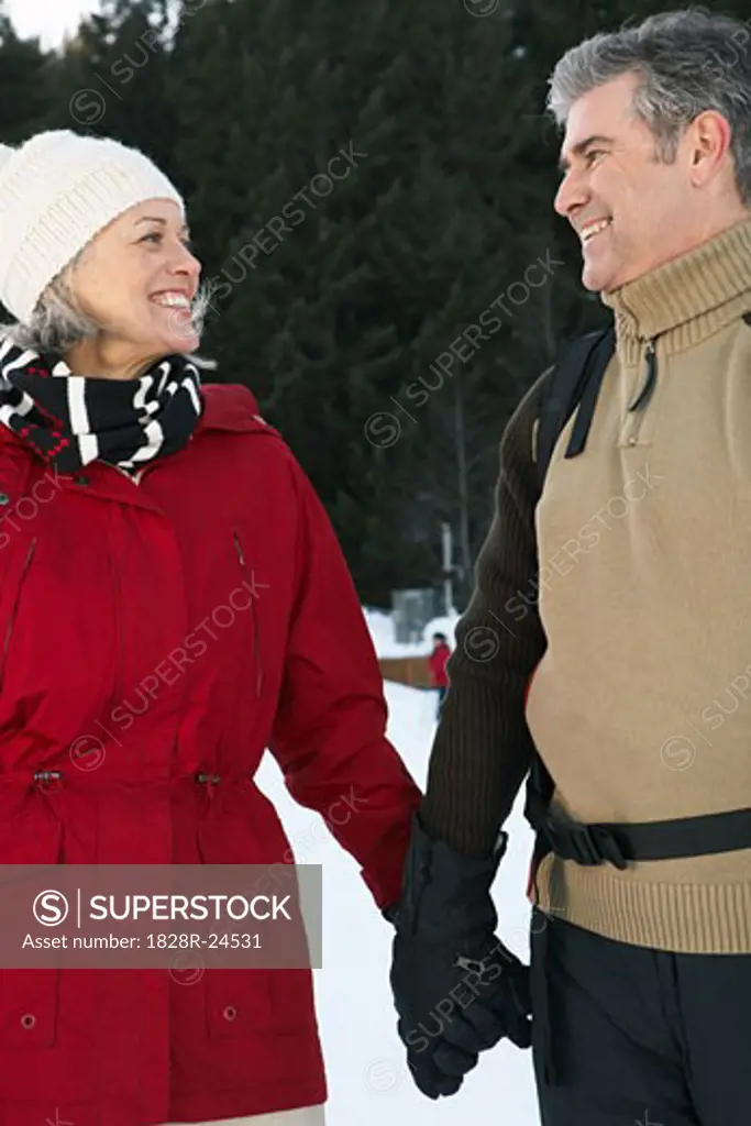 Portrait of Couple Outdoors in Winter   